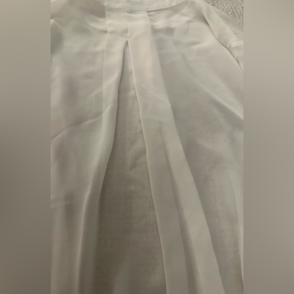 Halston Semi-Sheer White Drape Blouse — Size L/G - NWT - Picture 11 of 15